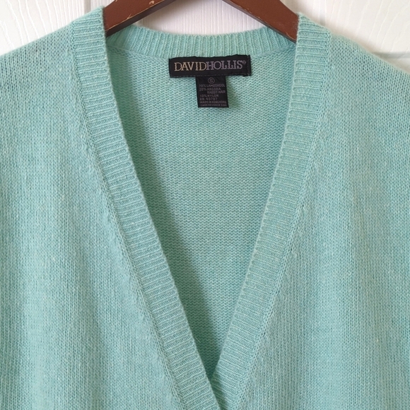 David Hollis 90's Vintage Lambswool & Angora Blend Buttoned Hem Sweater Vest S - Picture 2 of 8